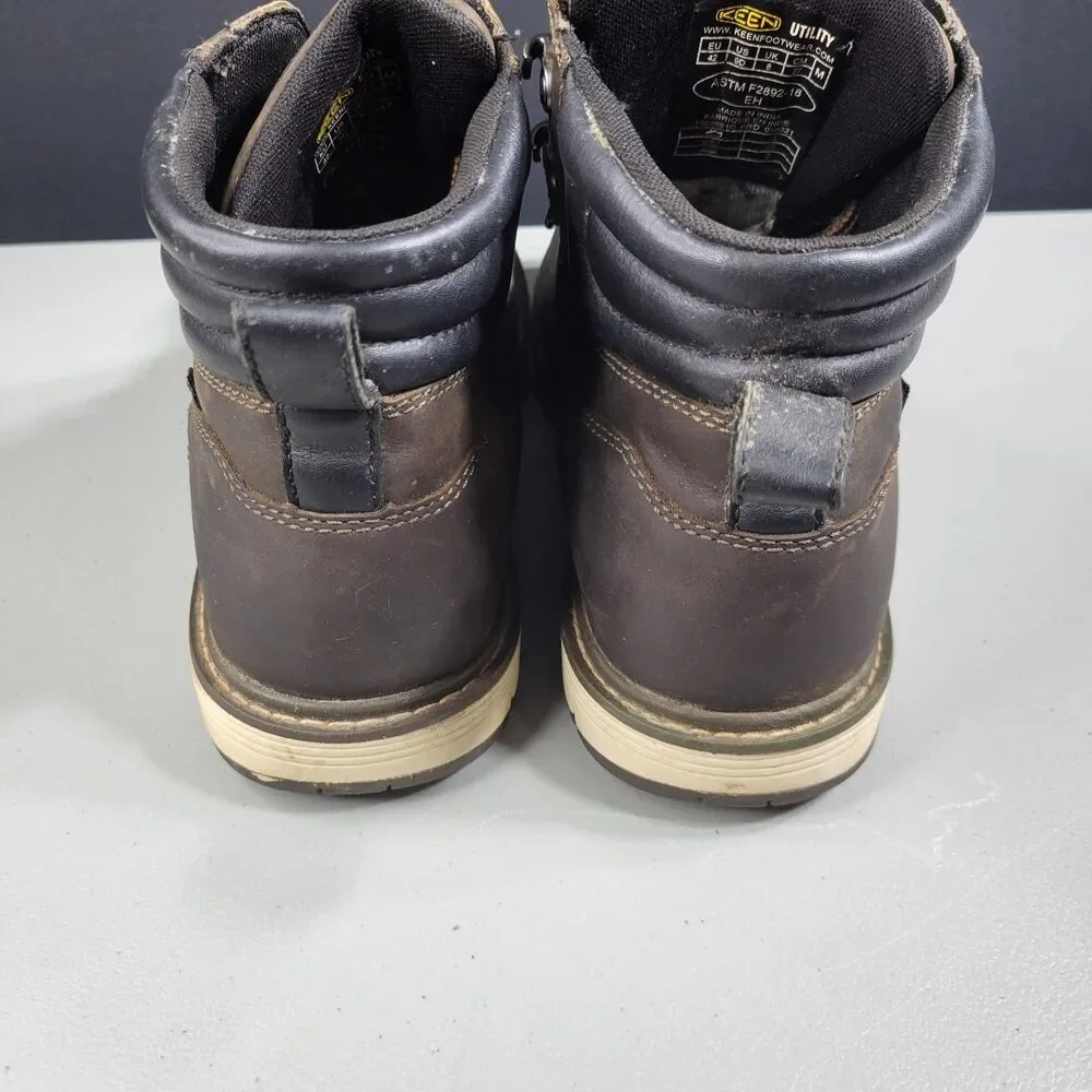 Keen Akron Utility Work Boots Mens Size 9 Waterproof Leather Slip Resistant